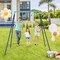 Adjustable Metal Swing Set with Stand and Seat Height 14-28 inches for Kids